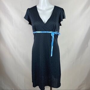 Rue 21 Black Polka Dot Faux Wrap Dress Large